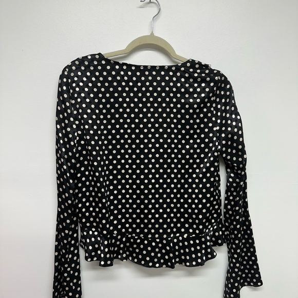 Topshop satin jacquard bias maxi skirt and top in mono polka dot - SET - Picture 16 of 16